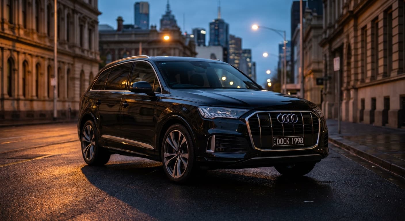 Black Audi Q7 luxury SUV for family and regional chauffeur transfers