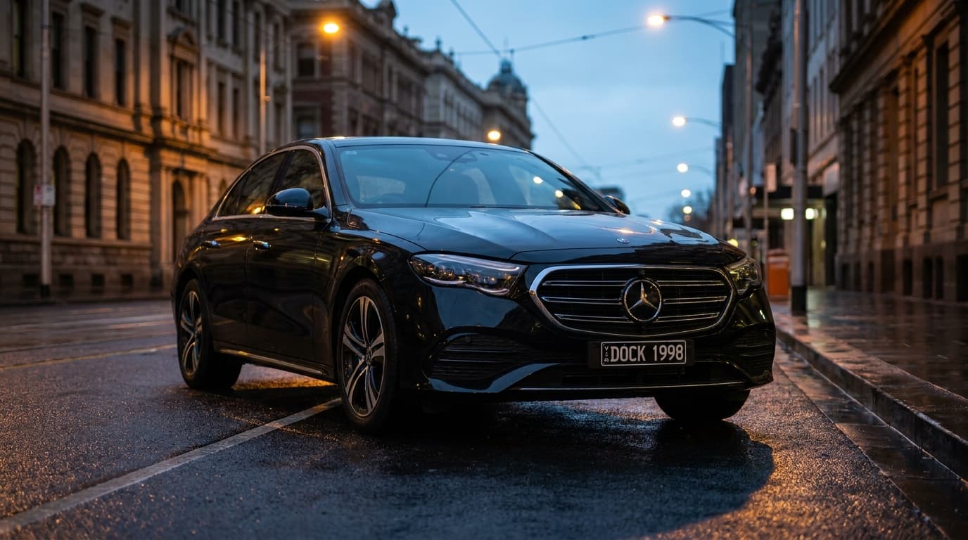 Black Mercedes E-Class for executive chauffeur transfers